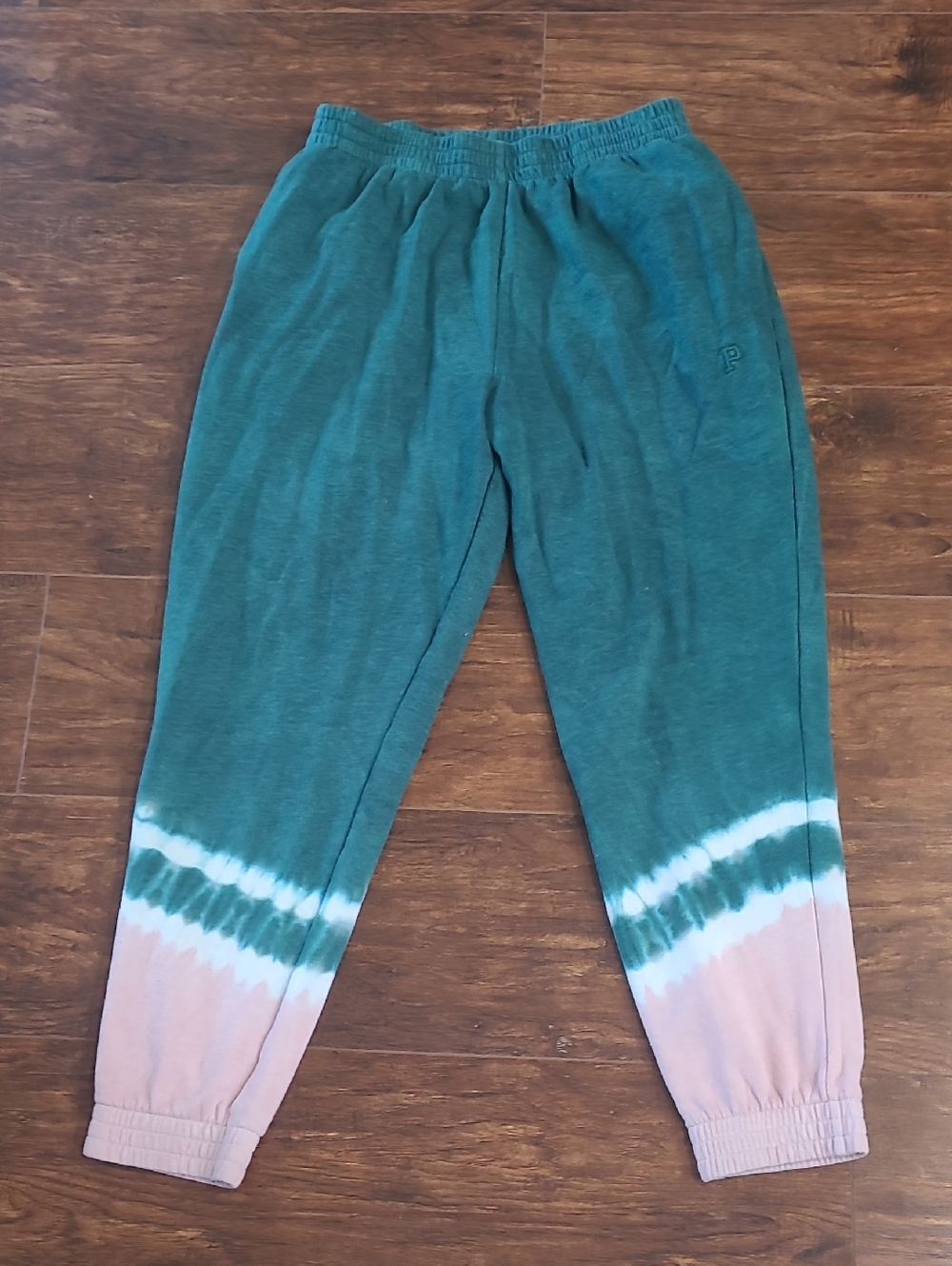 PINK Victoria's Secret Green and Pink Tie-Dye Joggers Size Med - Picture 1 of 10
